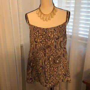 Paisley Tank Top in Brown and White! Size L